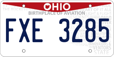OH license plate FXE3285