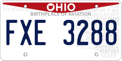 OH license plate FXE3288
