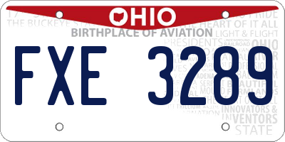 OH license plate FXE3289