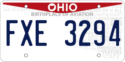 OH license plate FXE3294