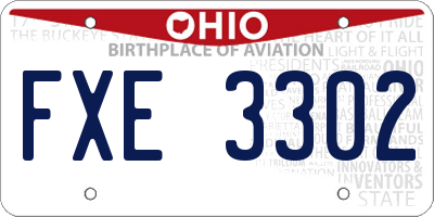 OH license plate FXE3302