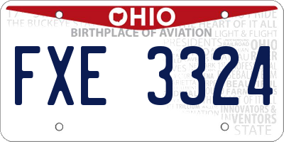OH license plate FXE3324