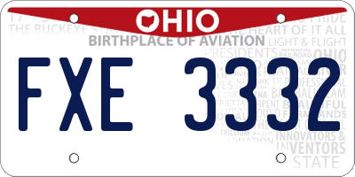 OH license plate FXE3332
