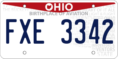 OH license plate FXE3342