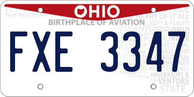 OH license plate FXE3347