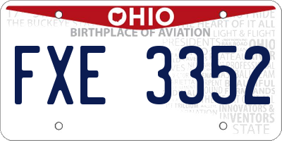 OH license plate FXE3352