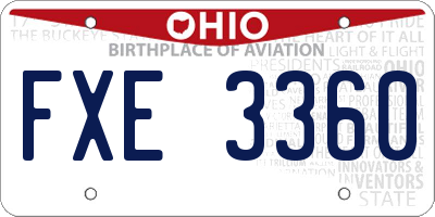 OH license plate FXE3360