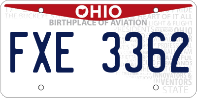OH license plate FXE3362