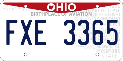 OH license plate FXE3365