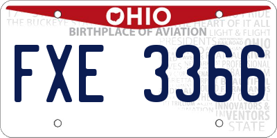 OH license plate FXE3366