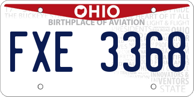 OH license plate FXE3368