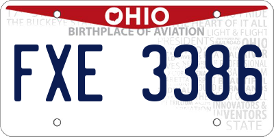 OH license plate FXE3386