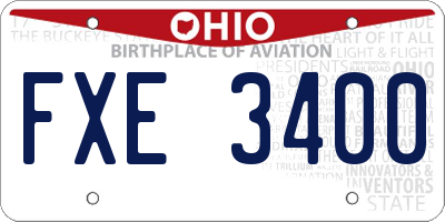 OH license plate FXE3400