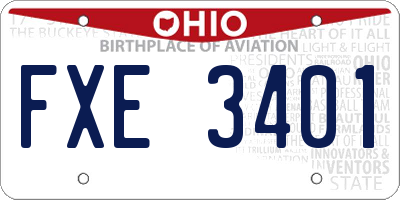 OH license plate FXE3401