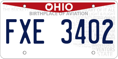 OH license plate FXE3402