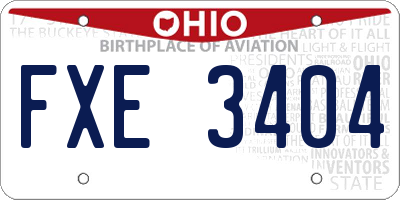 OH license plate FXE3404