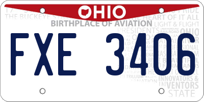 OH license plate FXE3406