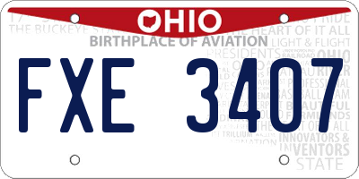 OH license plate FXE3407