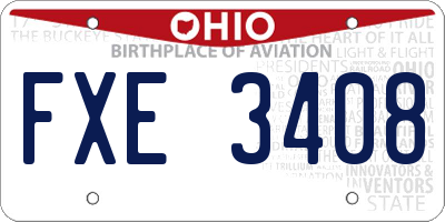 OH license plate FXE3408