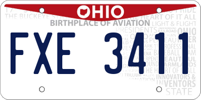 OH license plate FXE3411
