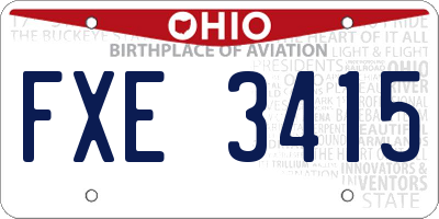 OH license plate FXE3415