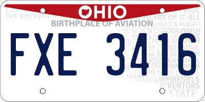 OH license plate FXE3416