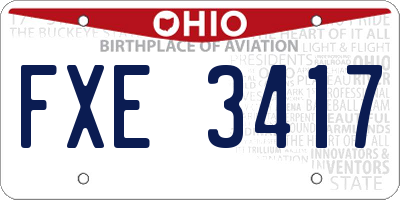 OH license plate FXE3417