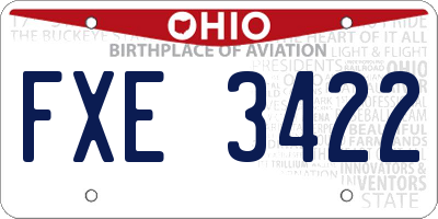 OH license plate FXE3422