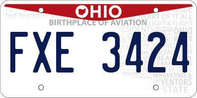 OH license plate FXE3424