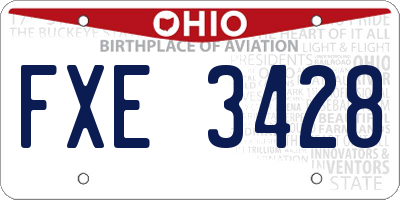 OH license plate FXE3428