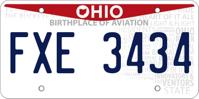 OH license plate FXE3434