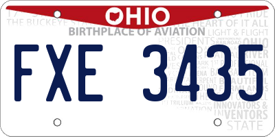 OH license plate FXE3435