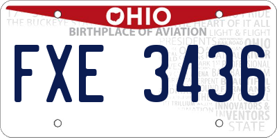 OH license plate FXE3436