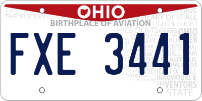 OH license plate FXE3441