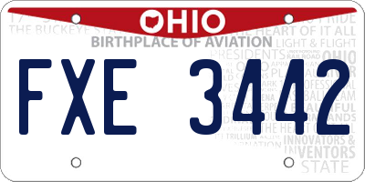 OH license plate FXE3442