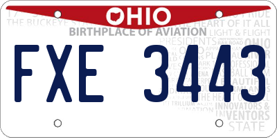 OH license plate FXE3443