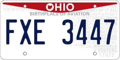 OH license plate FXE3447