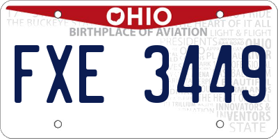 OH license plate FXE3449