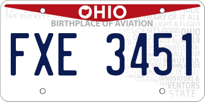 OH license plate FXE3451