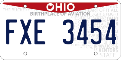 OH license plate FXE3454