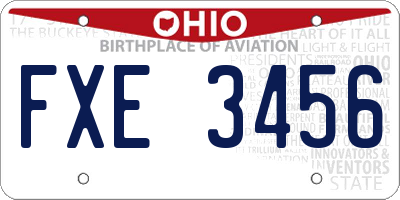 OH license plate FXE3456
