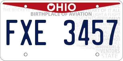 OH license plate FXE3457