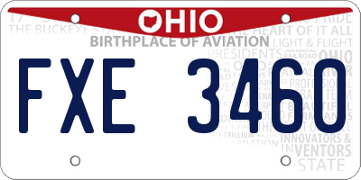 OH license plate FXE3460