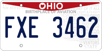 OH license plate FXE3462