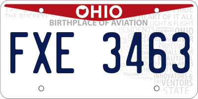 OH license plate FXE3463