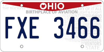 OH license plate FXE3466