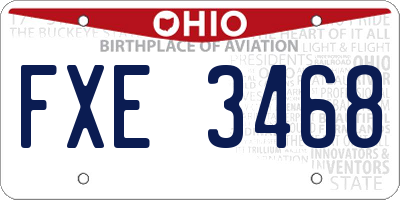 OH license plate FXE3468