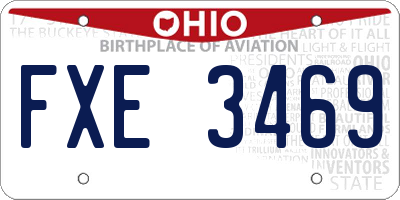 OH license plate FXE3469