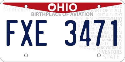 OH license plate FXE3471