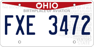 OH license plate FXE3472
